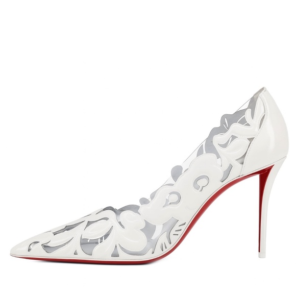 Christian Louboutin Apostropha Petunia Patent Leather White Size 40 New - Picture 4 of 6